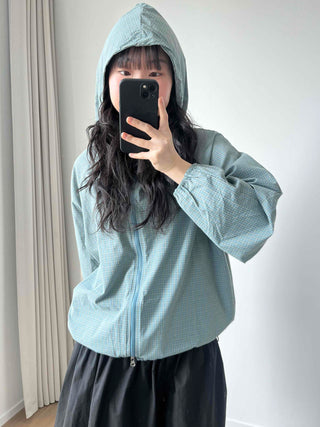 Light Ripple Blouson Zip-up Hooded Windbreaker