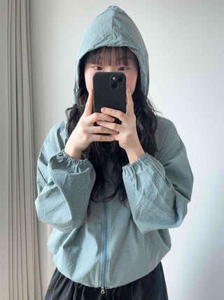 Light Ripple Blouson Zip-up Hooded Windbreaker