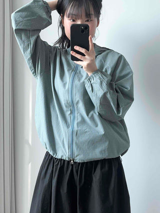 Light Ripple Blouson Zip-up Hooded Windbreaker