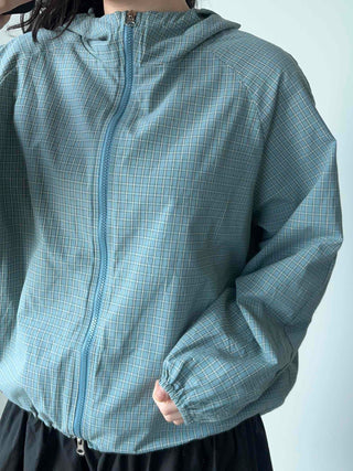 Light Ripple Blouson Zip-up Hooded Windbreaker