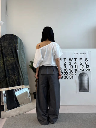 Ruby Big Number One-Shoulder Loose T-shirt