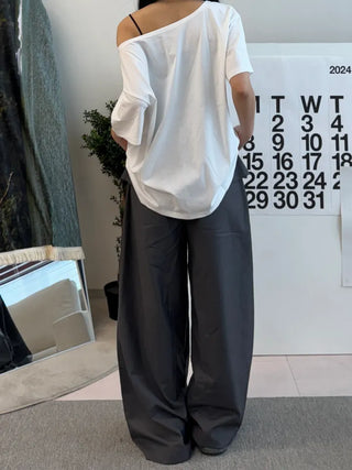 Ruby Big Number One-Shoulder Loose T-shirt