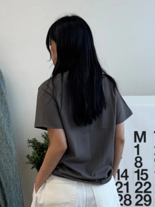 Miru Kitsch Star Print Semi-Crop Short Sleeve T-shirt