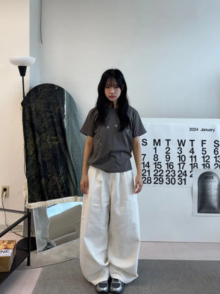 Miru Kitsch Star Print Semi-Crop Short Sleeve T-shirt