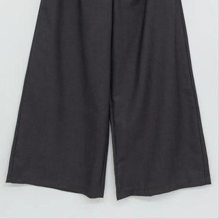 Dubi Balloon Fit Long Wide Button Wrap Layered Slacks