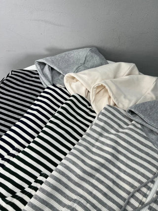 Jeba Daily Two-Way Cotton Striped Zip-Up