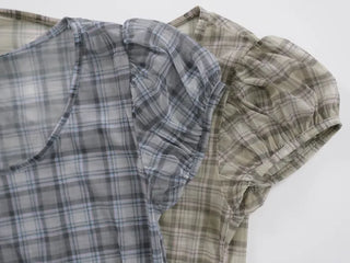 Loewe Soft Bra Top Check Square Neck Short Sleeve T-shirt