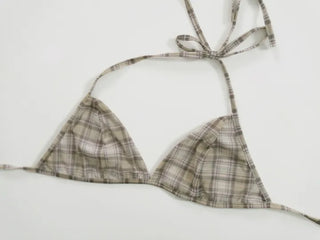 Loewe Soft Bra Top Check Square Neck Short Sleeve T-shirt
