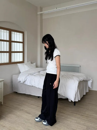 Nay New Basic Flower Short Sleeve T-shirt
