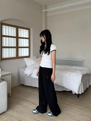 Nay New Basic Flower Short Sleeve T-shirt