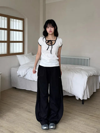 Nay New Basic Flower Short Sleeve T-shirt
