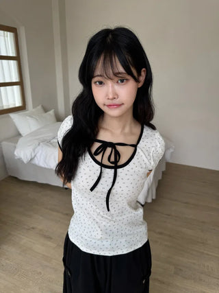 Nay New Basic Flower Short Sleeve T-shirt
