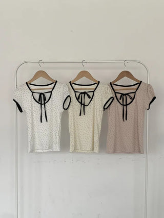 Nay New Basic Flower Short Sleeve T-shirt