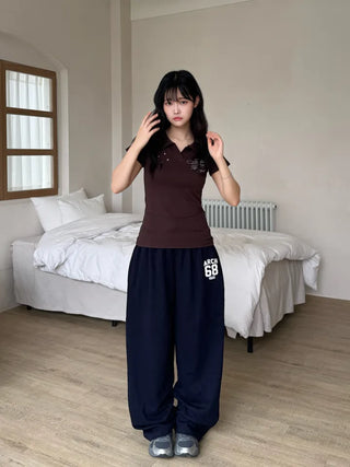 Famo New Basic Vintage Short Sleeve T-shirt