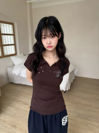 Famo New Basic Vintage Short Sleeve T-shirt
