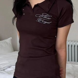 Famo New Basic Vintage Short Sleeve T-shirt