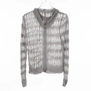 Lusha See-through Two-Way Street Zip-Up Hoodie