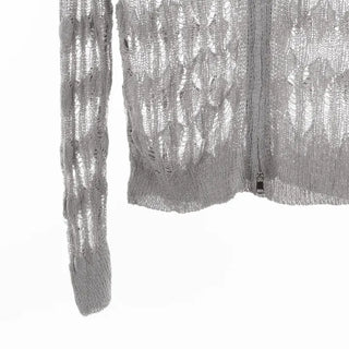 Lusha See-through Two-Way Street Zip-Up Hoodie