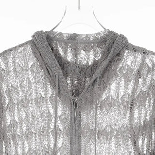 Lusha See-through Two-Way Street Zip-Up Hoodie
