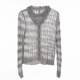 Lusha See-through Two-Way Street Zip-Up Hoodie