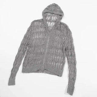 Lusha See-through Two-Way Street Zip-Up Hoodie