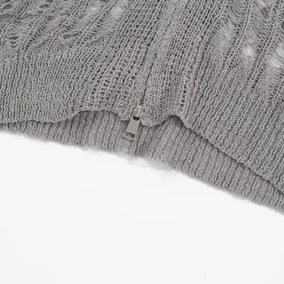 Lusha See-through Two-Way Street Zip-Up Hoodie