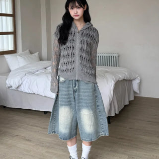 Luna Casual Denim Pocket Shorts