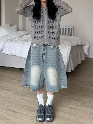 Luna Casual Denim Pocket Shorts