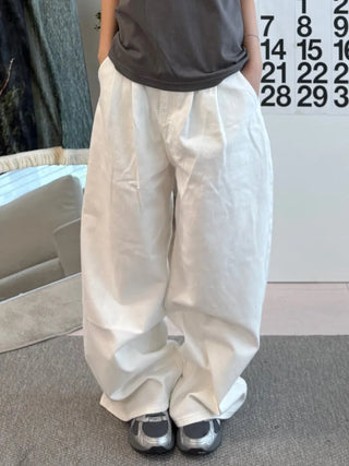 Daily Pants Plain Cotton Long Pants