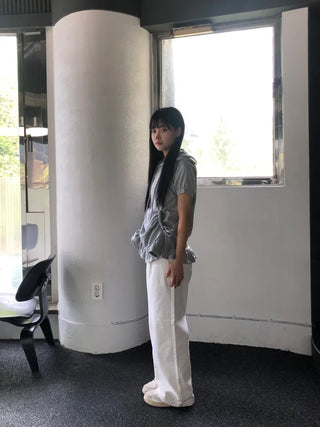 Eno One-Pintuck Wide Cotton Long Pants