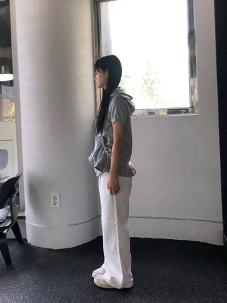 Eno One-Pintuck Wide Cotton Long Pants