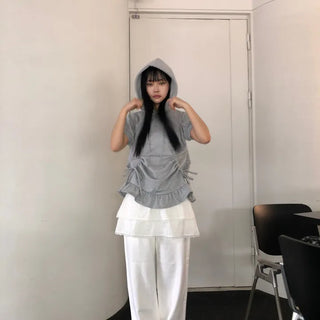 Eno One-Pintuck Wide Cotton Long Pants