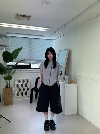 Essential Check Hooded Summer Zip-up