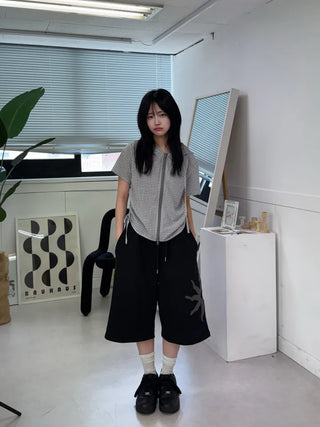 Essential Check Hooded Summer Zip-up