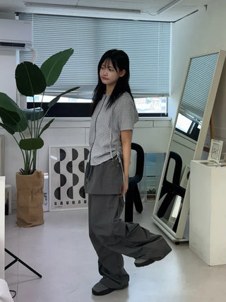 Essential Check Hooded Summer Zip-up