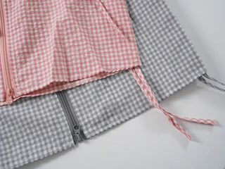 Essential Check Hooded Summer Zip-up