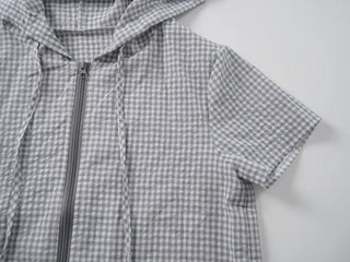 Essential Check Hooded Summer Zip-up