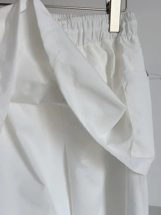 Nylon shooting cargo skirt pintuck pants