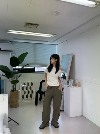 Vintage Hip Low Cargo Wide Pants