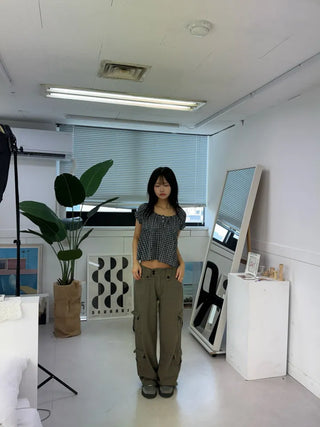 Vintage Hip Low Cargo Wide Pants