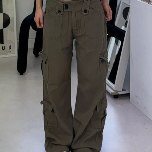 Vintage Hip Low Cargo Wide Pants