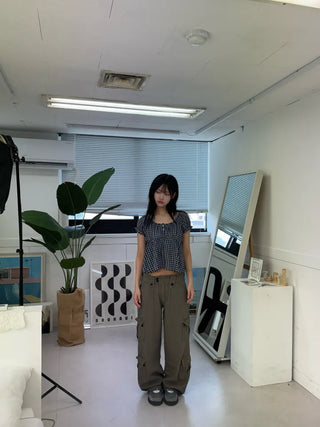 Vintage Hip Low Cargo Wide Pants