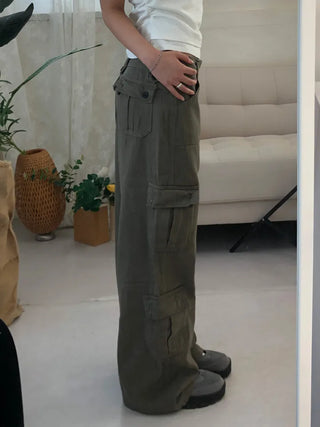 Vintage Hip Low Cargo Wide Pants