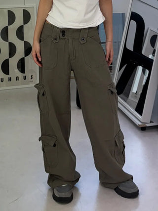 Vintage Hip Low Cargo Wide Pants