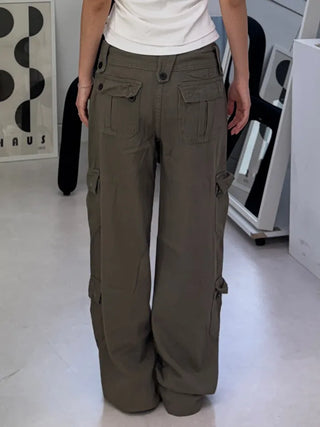 Vintage Hip Low Cargo Wide Pants