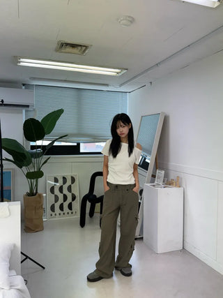 Vintage Hip Low Cargo Wide Pants