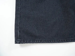 Striped Bermuda denim pants