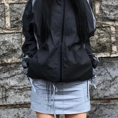 Robe Pocket Cargo Ribbon Mini Skirt