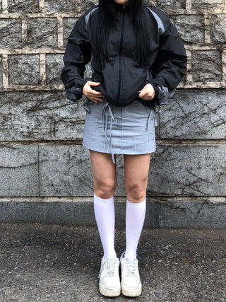 Robe Pocket Cargo Ribbon Mini Skirt