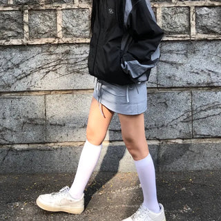 Robe Pocket Cargo Ribbon Mini Skirt